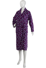 Load image into Gallery viewer, Slenderella Ladies Luxurious Star Print Soft Fleece Dressing Gown (Cream or Purple)