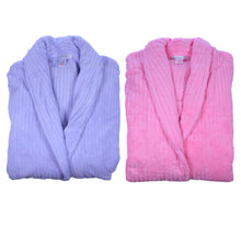 Load image into Gallery viewer, Slenderella Ladies Luxury Ribbed Fleece Dressing Gown (2 Colours)