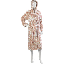 Load image into Gallery viewer, Slenderella Ladies Super Soft Floral Fleece Bath Robe (Blush)