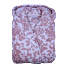 Load image into Gallery viewer, Slenderella Ladies Super Soft Floral Fleece Bath Robe (Blush)