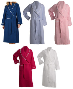 Slenderella Ladies Lightweight Waffle Robe with Lace Trim (5 Colours)