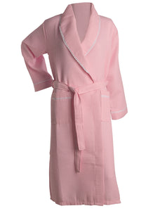 Slenderella Ladies Lightweight Waffle Robe with Lace Trim (5 Colours)