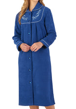 Load image into Gallery viewer, Slenderella Ladies Button Up Boucle Fleece Dressing Gown (3 Colours)