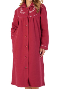Slenderella Ladies Button Up Boucle Fleece Dressing Gown (3 Colours)