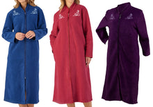Load image into Gallery viewer, Slenderella Ladies Zip Up Boucle Fleece Dressing Gown (3 Colours)
