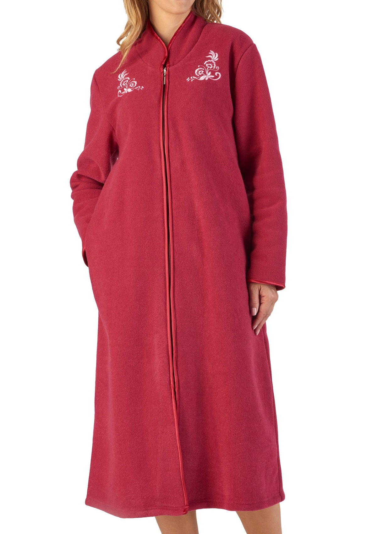 knee length dresses for ladies Slenderella Zip Up Waffle Fleece Dressing Gown (6 Colours) – Mill Outlets