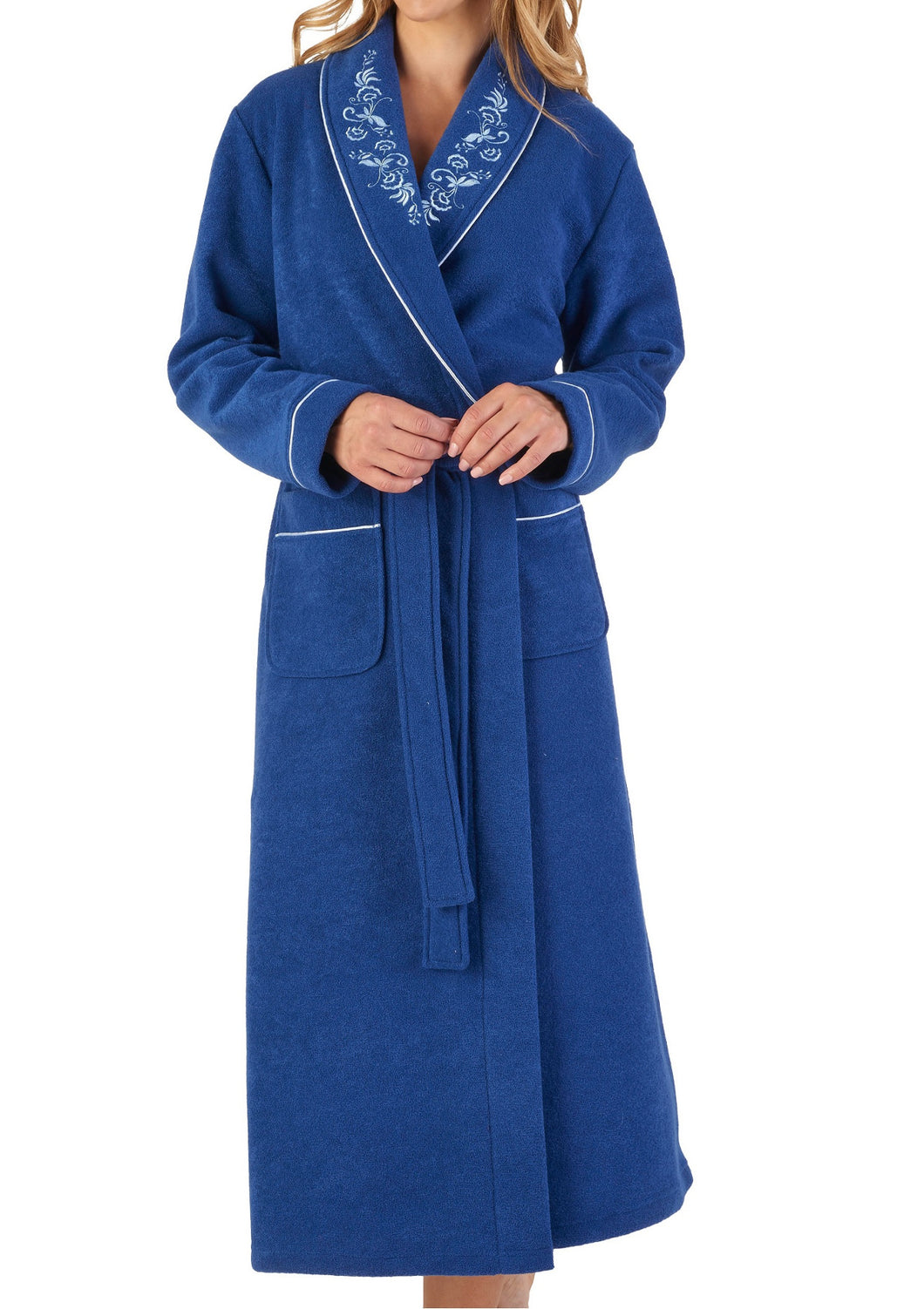 Slenderella Ladies Shawl Collar Boucle Fleece Dressing Gown (3 Colours)