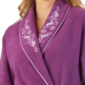 Slenderella Ladies Shawl Collar Boucle Fleece Dressing Gown (3 Colours)