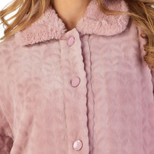 Load image into Gallery viewer, Slenderella Ladies Button Up Faux Fur Collar Dressing Gown (Small - XXXL)