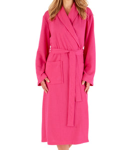 Slenderella Ladies Lightweight Waffle Robe with Shawl Collar (6 Colours)