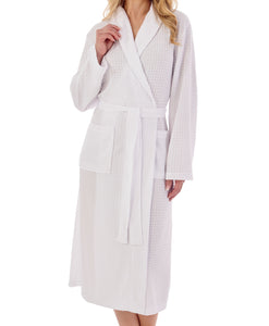 Slenderella Ladies Lightweight Waffle Robe with Shawl Collar (6 Colours)