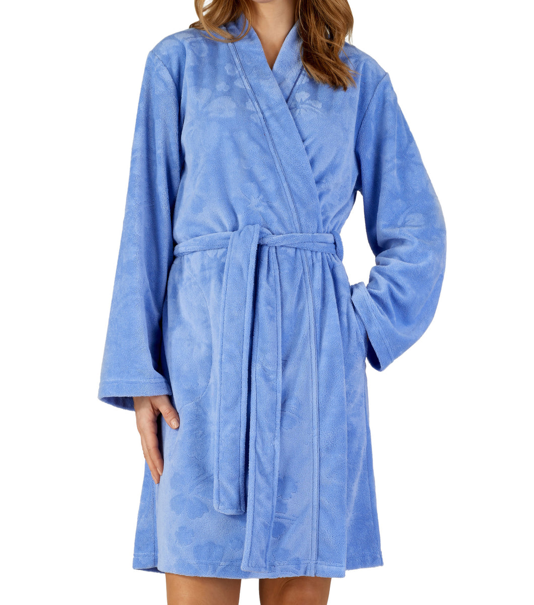 Slenderella Floral Embossed Wrap Dressing Gown (5 Colours)