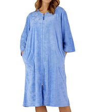 Load image into Gallery viewer, Slenderella Floral Embossed Zip Through Dressing Gown (Small - XXXL)