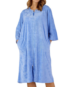 Slenderella Floral Embossed Zip Through Dressing Gown (Small - XXXL)