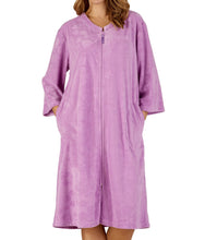 Load image into Gallery viewer, Slenderella Floral Embossed Zip Through Dressing Gown (Small - XXXL)