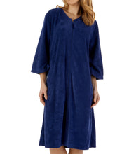 Load image into Gallery viewer, Slenderella Floral Embossed Zip Through Dressing Gown (Small - XXXL)