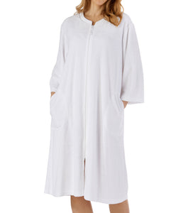 Slenderella Floral Embossed Zip Through Dressing Gown (Small - XXXL)