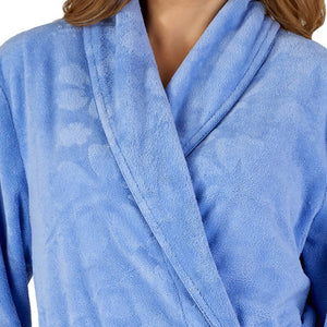 Slenderella Floral Embossed Shawl Collar Dressing Gown (5 Colours)