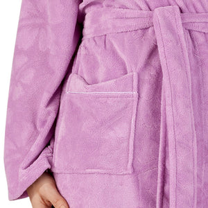 Slenderella Floral Embossed Shawl Collar Dressing Gown (5 Colours)