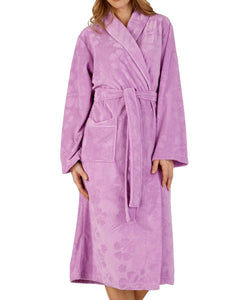 Slenderella Floral Embossed Shawl Collar Dressing Gown (5 Colours)