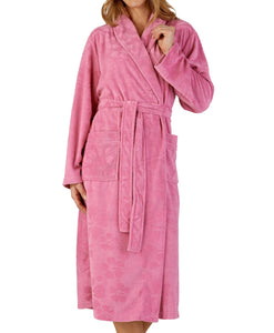 Slenderella Floral Embossed Shawl Collar Dressing Gown (5 Colours)