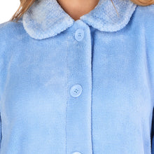 Load image into Gallery viewer, Slenderella Ladies Button Up Fleece Dressing Gown with Waffle Detail (Small - XXXL)