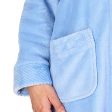Load image into Gallery viewer, Slenderella Ladies Button Up Fleece Dressing Gown with Waffle Detail (Small - XXXL)
