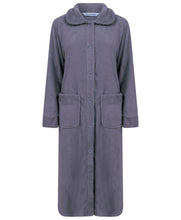 Load image into Gallery viewer, Slenderella Ladies Button Up Fleece Dressing Gown with Waffle Detail (Small - XXXL)