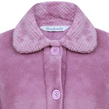 Load image into Gallery viewer, Slenderella Ladies Button Up Fleece Dressing Gown with Waffle Detail (Small - XXXL)