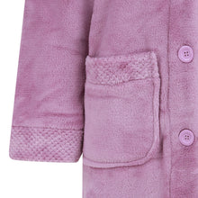 Load image into Gallery viewer, Slenderella Ladies Button Up Fleece Dressing Gown with Waffle Detail (Small - XXXL)