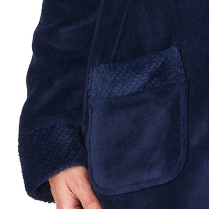 Slenderella Ladies Button Up Fleece Dressing Gown with Waffle Detail (Small - XXXL)
