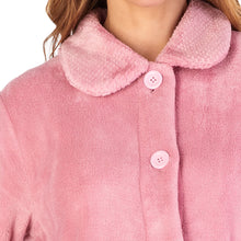 Load image into Gallery viewer, Slenderella Ladies Button Up Fleece Dressing Gown with Waffle Detail (Small - XXXL)