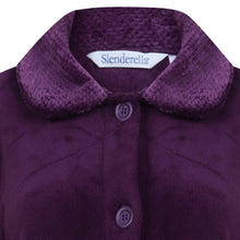 Load image into Gallery viewer, Slenderella Ladies Button Up Fleece Dressing Gown with Waffle Detail (Small - XXXL)
