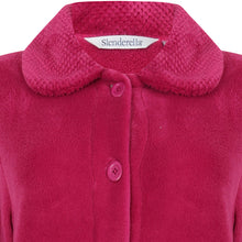 Load image into Gallery viewer, Slenderella Ladies Button Up Fleece Dressing Gown with Waffle Detail (Small - XXXL)