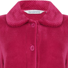 Load image into Gallery viewer, Slenderella Ladies Button Up Fleece Dressing Gown with Waffle Detail (Small - XXXL)