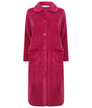 Load image into Gallery viewer, Slenderella Ladies Button Up Fleece Dressing Gown with Waffle Detail (Small - XXXL)