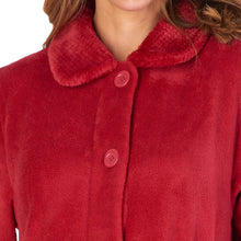 Load image into Gallery viewer, Slenderella Ladies Button Up Fleece Dressing Gown with Waffle Detail (Small - XXXL)