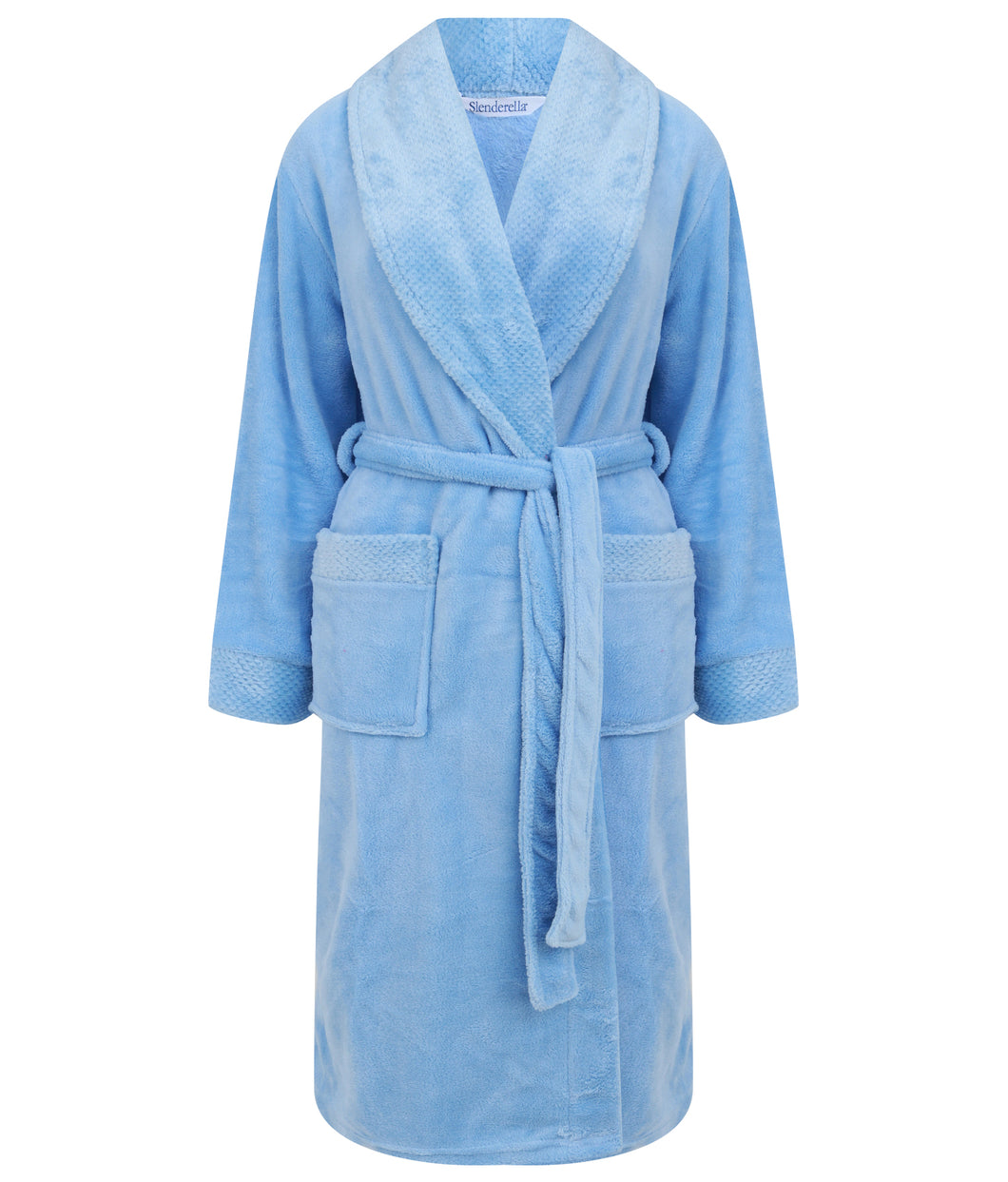 Slenderella Shawl Collar Wrap Robe with Waffle Detail (Small - XXXL)