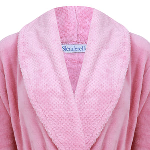 Slenderella Shawl Collar Wrap Robe with Waffle Detail (Small - XXXL)