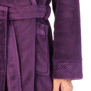Slenderella Shawl Collar Wrap Robe with Waffle Detail (Small - XXXL)