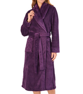 Slenderella Shawl Collar Wrap Robe with Waffle Detail (Small - XXXL)