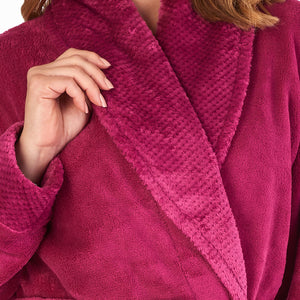 Slenderella Shawl Collar Wrap Robe with Waffle Detail (Small - XXXL)
