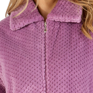 Slenderella Zip Up Waffle Fleece Dressing Gown (7 Colours)
