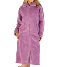Load image into Gallery viewer, Slenderella Zip Up Waffle Fleece Dressing Gown (7 Colours)