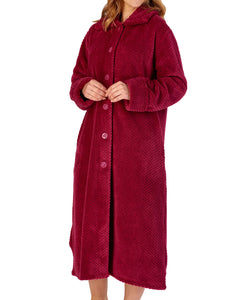 Slenderella Button Up Waffle Fleece Dressing Gown (7 Colours)