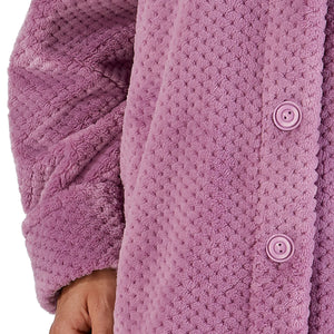Slenderella Button Up Waffle Fleece Dressing Gown (7 Colours)