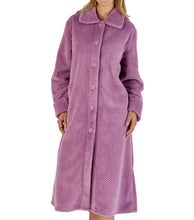 Load image into Gallery viewer, Slenderella Button Up Waffle Fleece Dressing Gown (7 Colours)