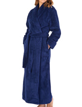 Load image into Gallery viewer, Slenderella Shawl Collar Waffle Fleece Long Dressing Gown (7 Colours)