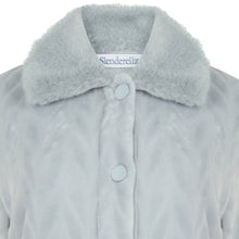 Load image into Gallery viewer, Slenderella Ladies Faux Fur Collar Button Through Dressing Gown (4 Colours)