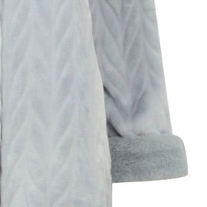 Slenderella Ladies Faux Fur Collar Button Through Dressing Gown (4 Colours)